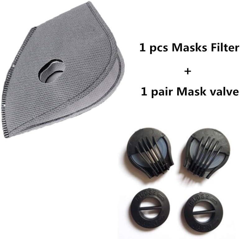 Dinfoger Activated Carbon Bicycle Bike Masks Filter PM2.5 Smog Cycling Dust Air Pollution with B