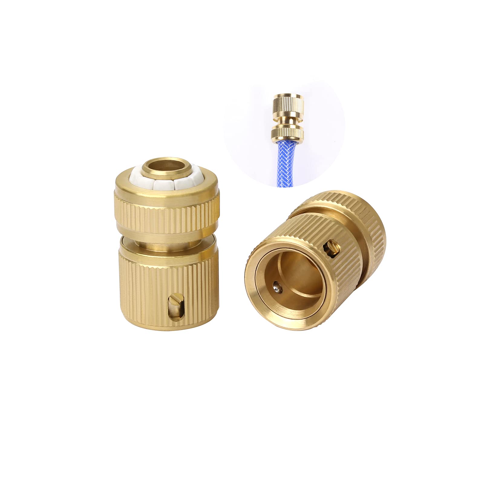 2 Pieces 1/2 Hose Pipe Quick Connector, End Quick Connector Expandable Stretch Fittings for Washing Machine, Dishwasher, Gardening