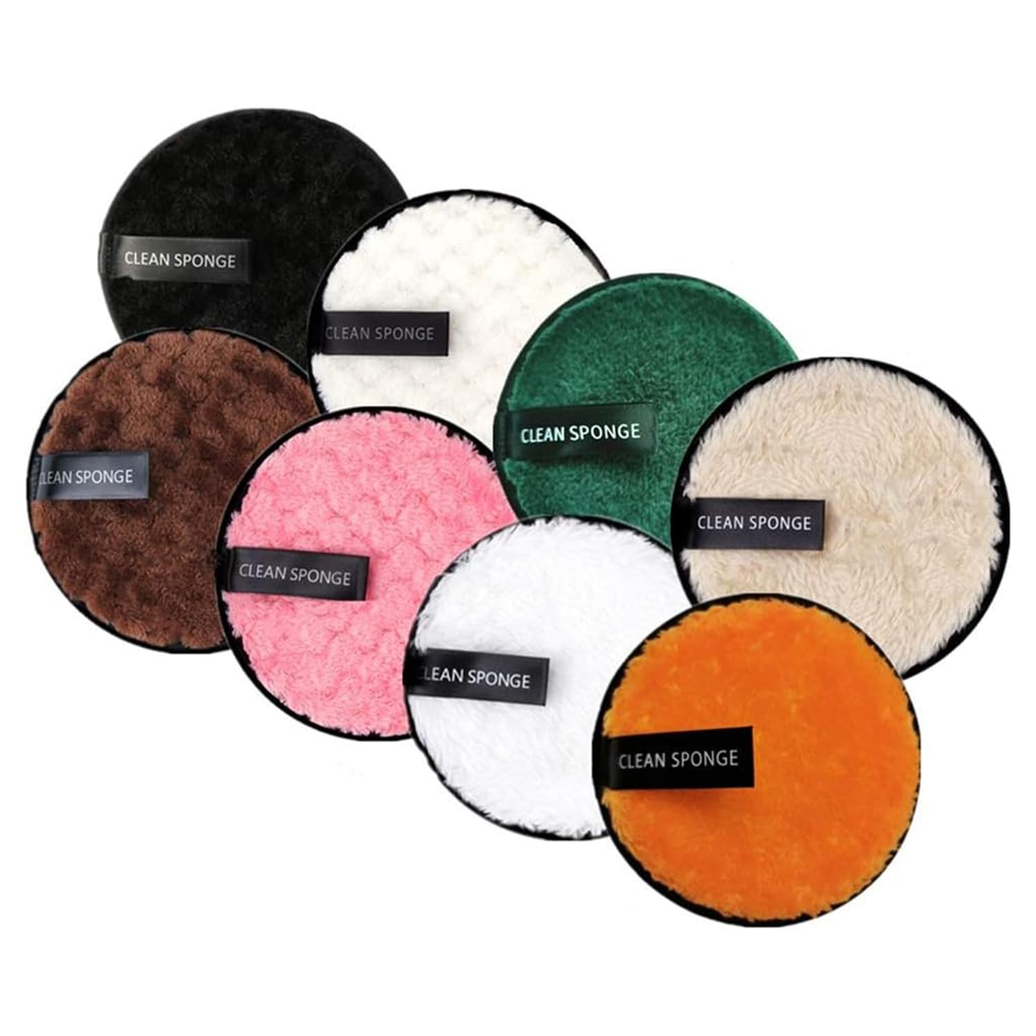 8 Pack Makeup Remover Pads Reusable Make Up Pads Washable Eco-Friendly Cotton Face Wipes Double-Sided Rounds Removal Pads Face Eye Cleansing Puff for All Skin with Mesh Laundry Bag