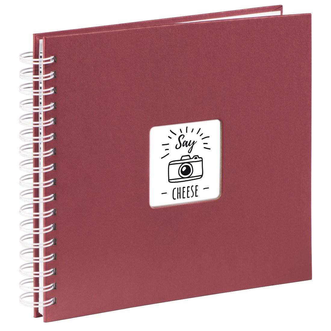 Hama Photo Album 28 x 24 cm (Spiral Album with 50 White Pages, Photo Book with glassine dividers, Album to Stick in and Design Yourself), Bourdeaux Red, 00001965 — image 1