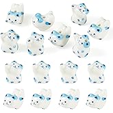 Cheriswelry 8Pcs Cat Porcelain Beads Cute Animal Ceramic Bead Handmade Porcelain Cat Loose Spacer Bead 20-22mm for DIY Necklace Bracelet Earring Jewelry Making