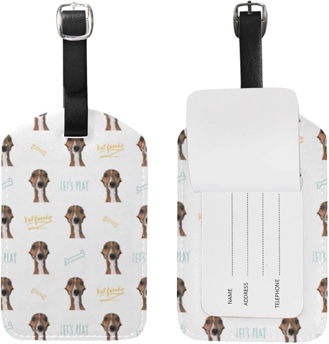 Leather Italian Greyhound Luggage Tags Travel ID Labels