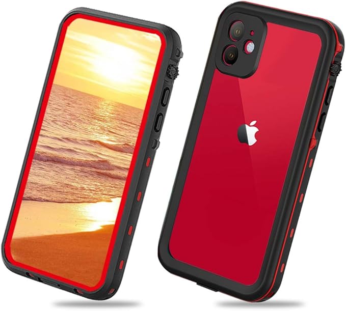 Amazon Iphone 11対応防水ケース Ip68水中カバー内蔵スクリーンプロテクター 耐衝撃 防塵 フルボディ保護 Iphone 11用 レッド クリア ケース カバー 通販