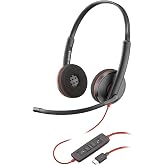 Plantronics Blackwire 3220 USB-C Headset, On-Ear Mono Headset, Wired