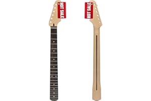 Amuic Strat Guitar Neck 22 Fret, 25.5" Canadian Maple Electric Guitar Neck with Rosewood Fingerboard for ST Style Guitar Parts Replacement (For Right Hand)