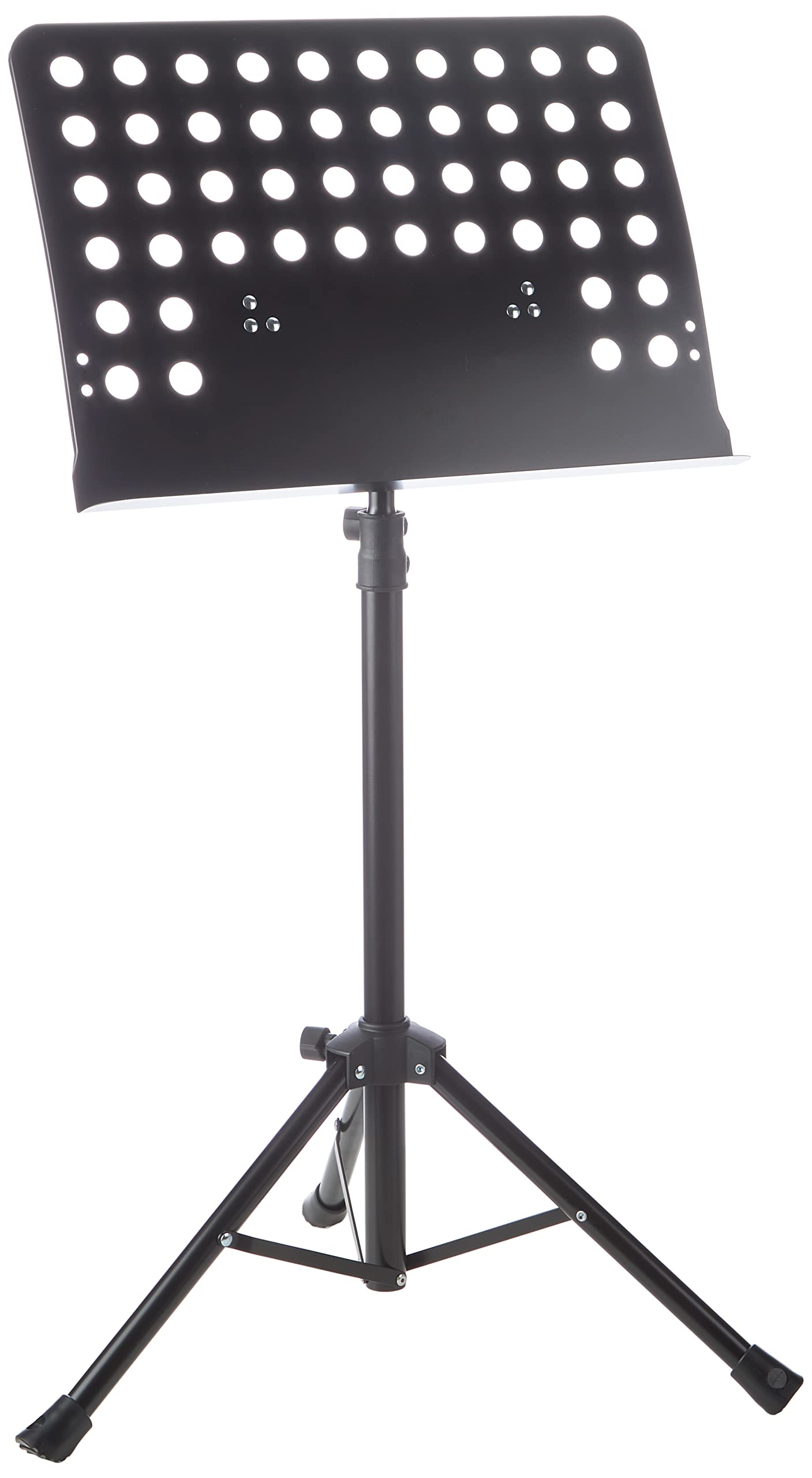 GEWA Orchestra Music Stand - Metal - Foldable - Perforated and Removable Plate - ABS and Tube Joint - Height 67-120 cm - Weight 3.8 kg - Black