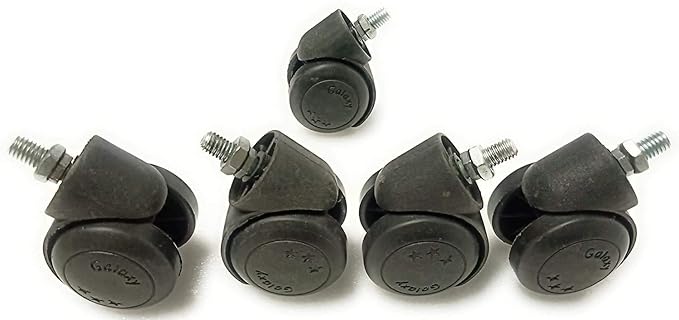 RAJ CHAIR Wheels for Office Chair, Doctor Stool Wheel, Kitchen Chair Wheel, bar Stool Chair (Set - of 5 Wheels) Galaxy in {theraded, pin & theraded with Key} (Threaded)