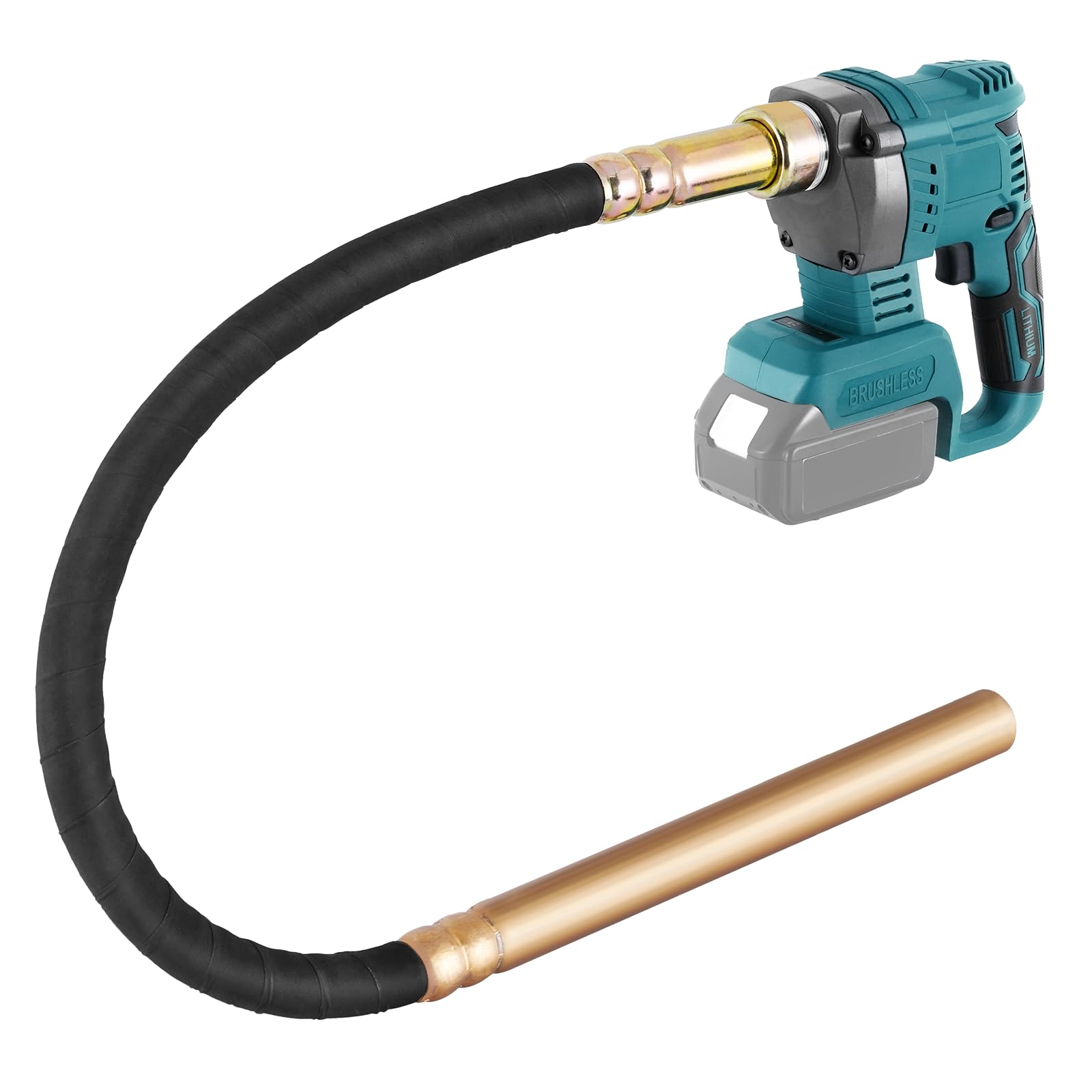 Photo 1 of YJINGRUI Handheld Concrete Vibrator, for Makita 18V Max Battery, Cordless Concrete Vibrating Tool 600W, 6000RPM Portable Cement Vibrator with 3.8ft Shaft Rod, Bubble Removal
