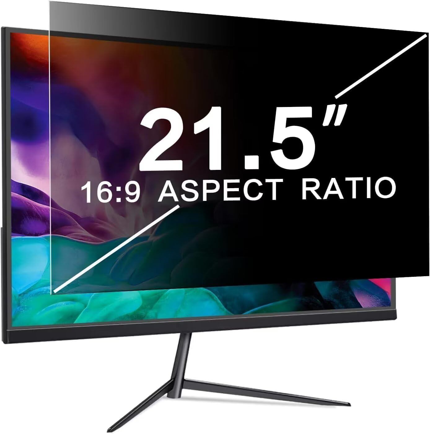 PYS 21.5 Inch Computer Privacy Screen Filter for Widescreen Computer Monitor[16:9 Aspect Ratio] Anti-Spy/Anti Blue/Anti-Scratch Protector Film for Data confidentiality .Blocks 96% UV …