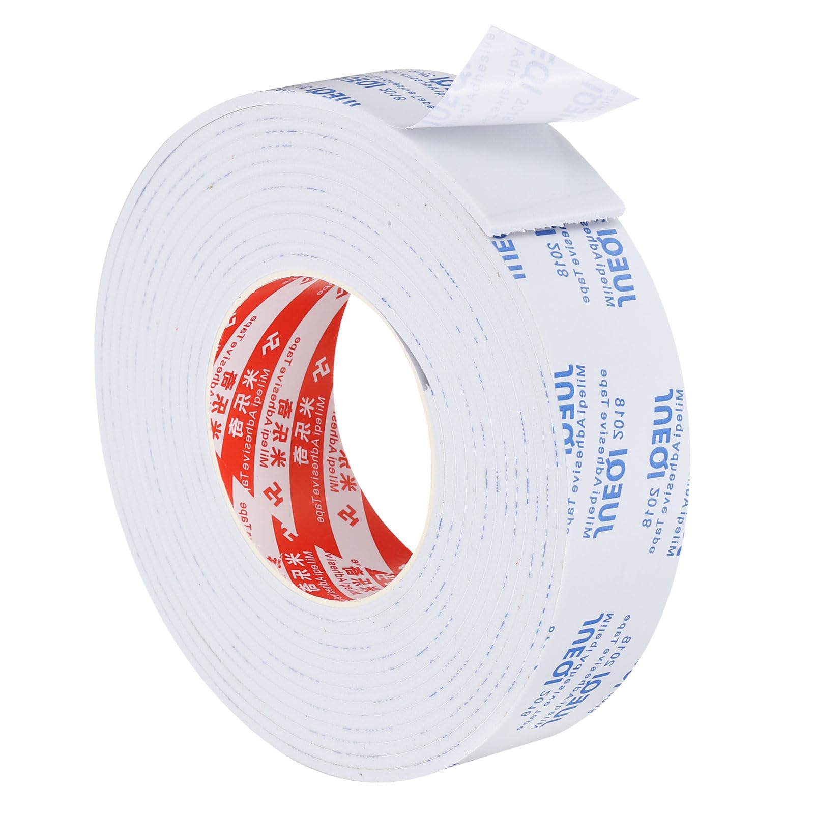PATIKIL 5m/16.4ft Sealing Foam Tape, 40mm Wide 3mm Thick Single Sided Weather Stripping Door Furniture Seal Strip for Window Pipes Insulation, White