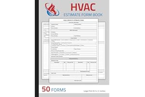 HVAC Estimate Form Book: HVAC Technician Service Estimating Sheets | 50 Forms