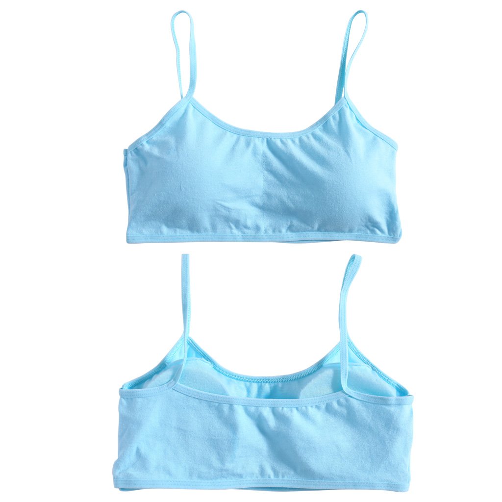 4 Reggiseni Sportivi In Cotone Per Ragazze 8-16 Anni - Reggiseno Pubertà Morbido E Traspirante - Foto 12