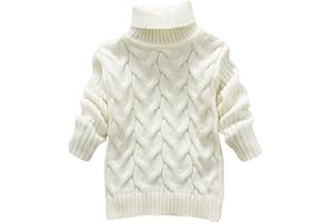 AIMAOMI Baby Turtleneck Sweater Crewneck Solid Color Rib Knit Sweatshirt Pullover Tops Fall Winter Clothes
