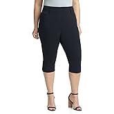 Rekucci Curvy Woman Ease into Comfort Plus Size Capri w/Tummy Control