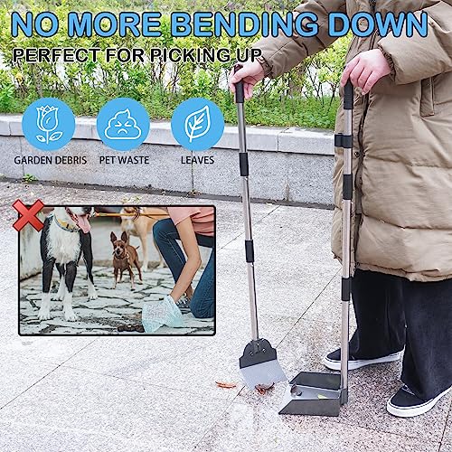 SCENEREAL Dog Poop Scooper Tray & Spade Set, Metal Pooper Scooper for Large and Small Dogs