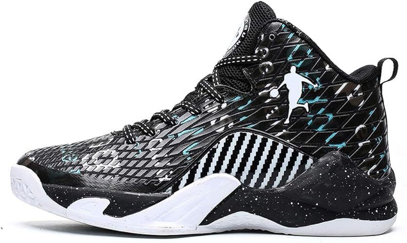 Amazon バスケット シューズ バッシュ ハイカット スポーツシューズ メンズ スニーカー 通気 バスケ靴 日常着用 25 0cm ブラック ブルー Lefus バスケットボール