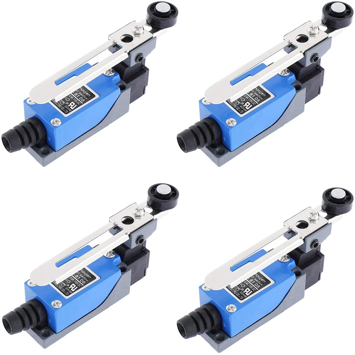 Youmile 4 pcs ME-8108 Adjustable Roller Lever Arm Momentary Limit Switch Momentary Limit Switch Travel Switch Roller Lever CNC Mill Laser Plasma Router