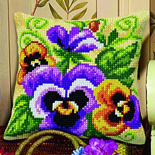 Orchidea Pansies Pillow Needlepoint Kit