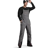 FREE SOLDIER Mens Snow Bibs Ski Pants Softshell Waterproof Insulated Warm Snow Pants Windproof Ski Bib Overalls