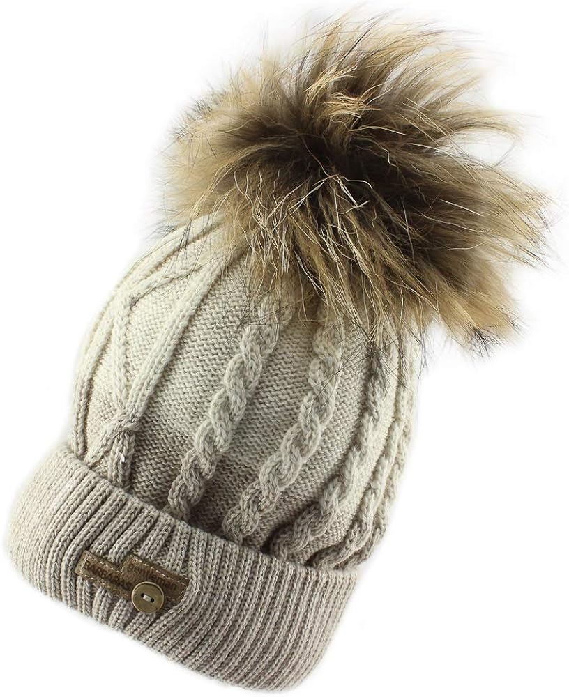 brown pom pom hat