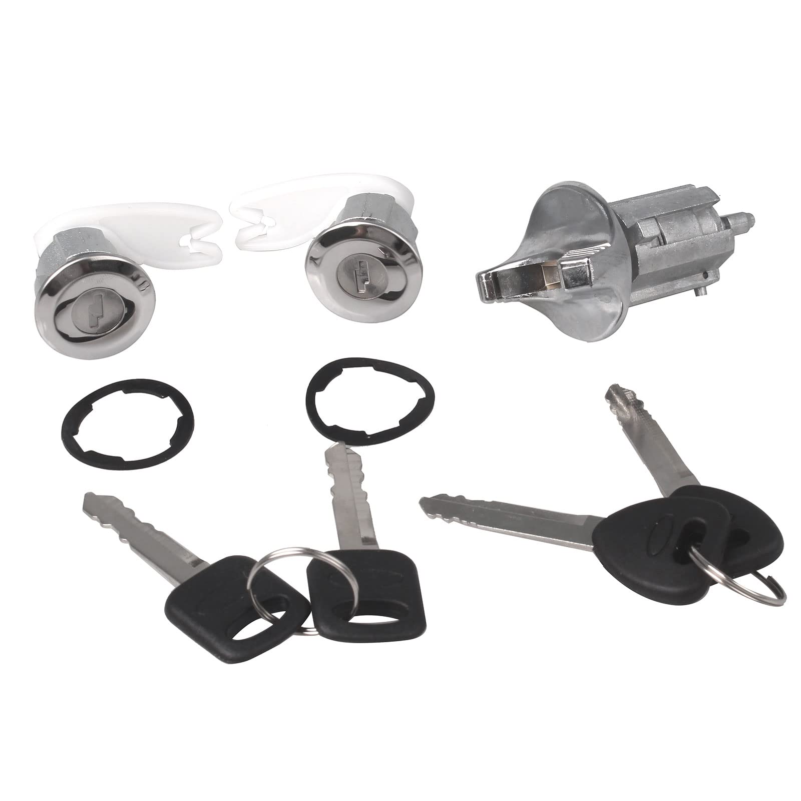 Photo 1 of Ignition Switch with Key Door Lock Cylinders Chrome Compatible with 1992-1995 F150 F250 Pick Up