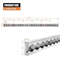 SALUINOKI 24" L-Track Rail Silver 4 Pack, 2ft