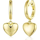 MUNDELL 14K Gold Plated Solid 925 Sterling Silver Post Bow Drop Earrings | Dainty Heart Waterdrop Hypoallergenic Drop Earrings for Women Jewelry Gift