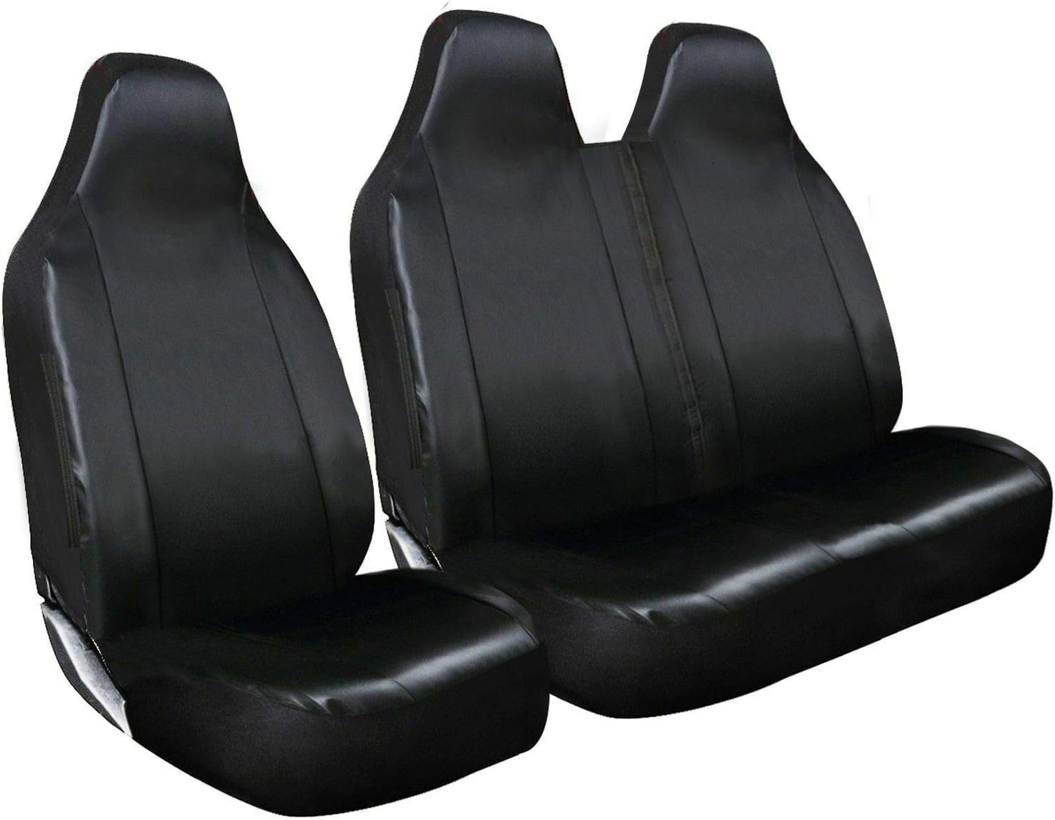 SMG® Universal Heavy Duty Black PU Leather Van Seat Covers Single + Double