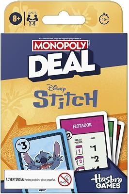 Jogo de Cartas Monopoly Deal: Edição Disney Stitch - Versão Espanhola