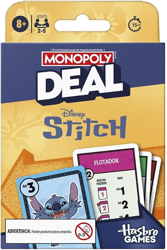 Jogo de Cartas Monopoly Deal: Edição Disney Stitch - Versão Espanhola