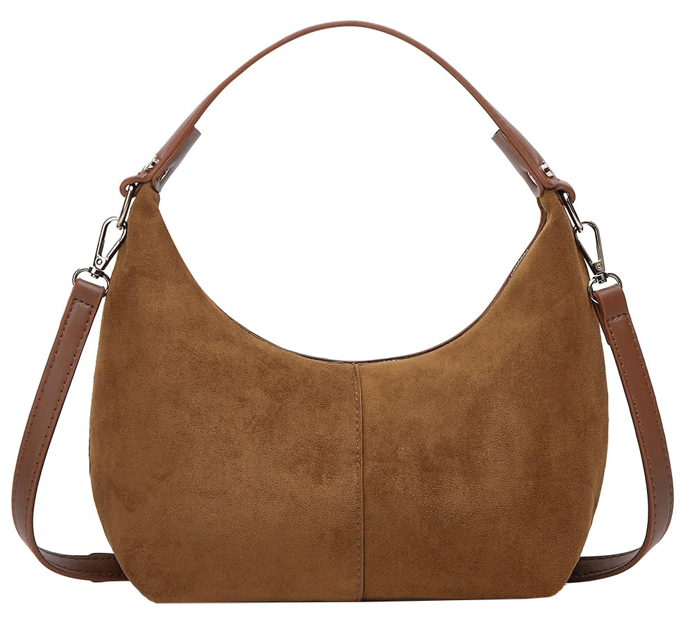 Photo 1 of Slouchy Suede Shoulder Bags For Women - Retro Crossbody & Tote Satchel Winter Work Purses Crescent Handbag - Fall