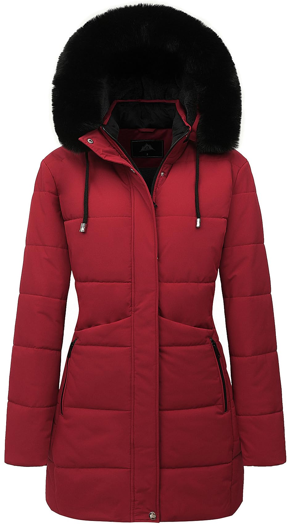 MOERDENG Women's Winter Puffer Coat Thicken Fleece Lined Down Jacket Waterproof Faux Fur Detachable Hooded Parka Image