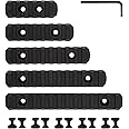 5Packs Polymer ML-o-k Picatinny Rail,5-Slot 7-Slot 9-Slot 11-Slot 13-Slot Lightweight Rail Section Accessories with 10 T-Nuts