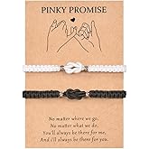 Lyfange Pinky Promise Knot Couples Bracelets Matching Bracelets for Women Men Friendship Relationship Bracelet Rope Couples Bracelet for Him Her