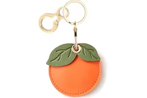 BORKUANA Leather Keychain Holder Case Compatible with AirTag,Cute air tag Cover with Keychain Ring,GPS Tracker Case for Keys