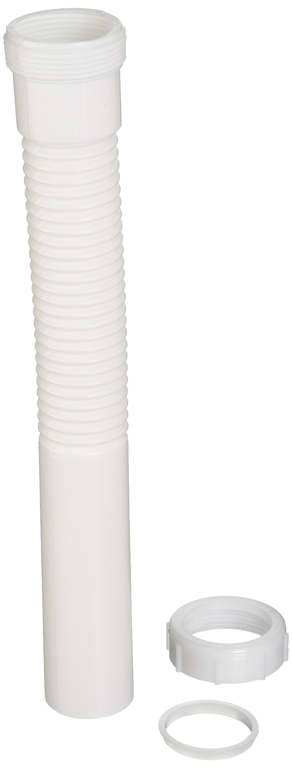 Danco 51069 Universal Flexible Tailpiece Extension, 1-1/2 In, Slip Joint, Plastic, 11-1/2 In L, 1-1/2" x 11-1/2", White