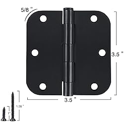 18 Pack Matte Black Door Hinges 3.5 x 3.5 Inch