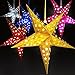 SOKATON® Paper Star Lantern 3D Pentagram Lampshade for Christmas Xmas Party Holloween Birthday Home Hanging Decorations Colorful 10 Inch 6PCS (Lights Not Included)