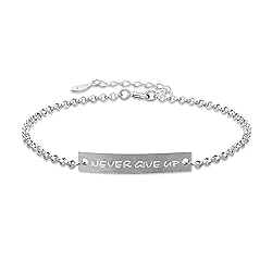 Never Give Up Bracelet for Women, 925 Sterling