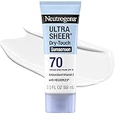 Neutrogena Ultra Sheer Dry Touch Loción de protección solar, SPF 70 | Amplio espectro para protección UVA/UVB, ligero, resist