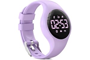 synwee Kids Digital Pedometer Watch, Step Counting Watch, Fitness Tracker, Waterproof, Date/Alarm Clock/Timer, for Children Teens Boys Girls Women (Purple)