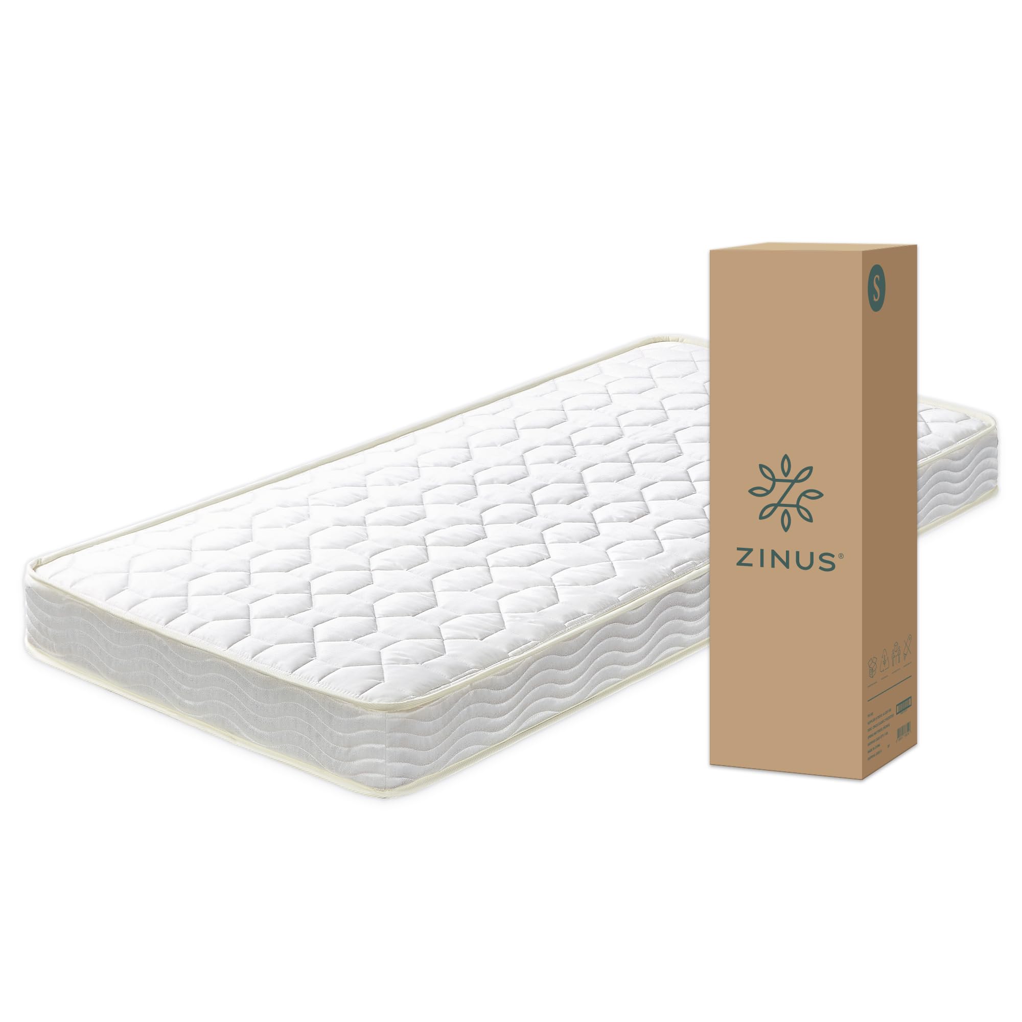 ZINUS TightTop マットレス ボンネルコイル 15cm ホワイト シングル コイル数225個 寝返り簡単 やや硬め 高耐久 | 圧縮梱包 ベッド ジヌス | BNSMN-6商品画像