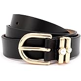 kate spade new york womens 1 Inch Belt With Pearl & Heart Keppers, Leather Accessory, Adjustable Sizing