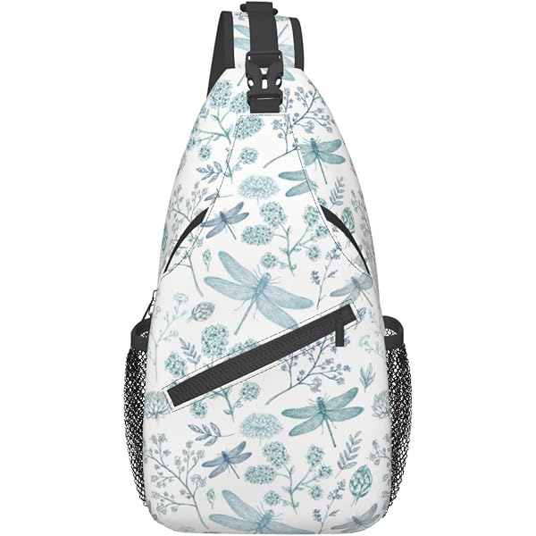 Blue Butterfly Crossbody Bag For Women & Men - Vintage Sling Backpack, 7.5" X 3.5" X 15.3" - View #8