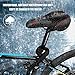 West Biking Black Gel Bike Seat, Bicycle Saddles Cushion Dual Spring Designed Memory Foam Padded Leather Life Waterproof Taillight,Comfortable, Breathable, Safety Fit Most Men Women Bikethumb 1