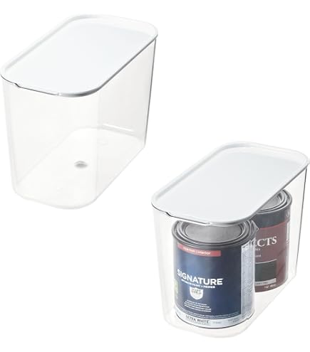 Amazon.com: iDesign Tall Inner Storage Bin with Lid, Set of 2, The