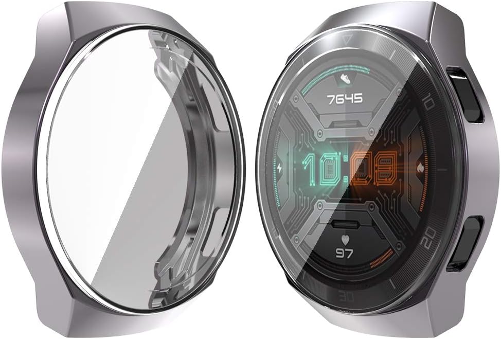 RLTech Case for Huawei Watch GT 2e, Ultra-Thin Silicone Bumper Flexible Case Cover for Huawei Watch GT 2e, Gray