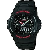 Casio G-Shock G-100 Series | Analog-Digital Watch | Shock Resistant | 200M Water Resistant | Anti-Magnetic | Neobrite Hands | EL Backlight | Black