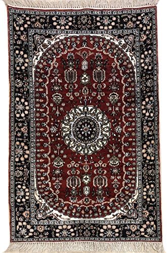 YILONG CARPET 3'x5' Small Vintage Nain Persian Silk Hand Knotted Oriental Rugs Red