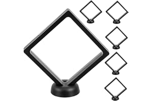 UTHCLO 6 Sets Floating Coin Stand Floating Frame Display Case Brooch Display Case Black